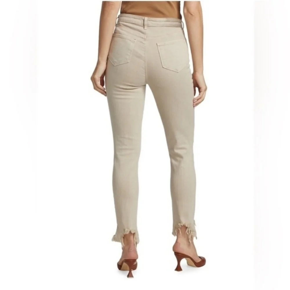 L’Agence High Line Skinny Jeans High Rise Biscuit Destruct